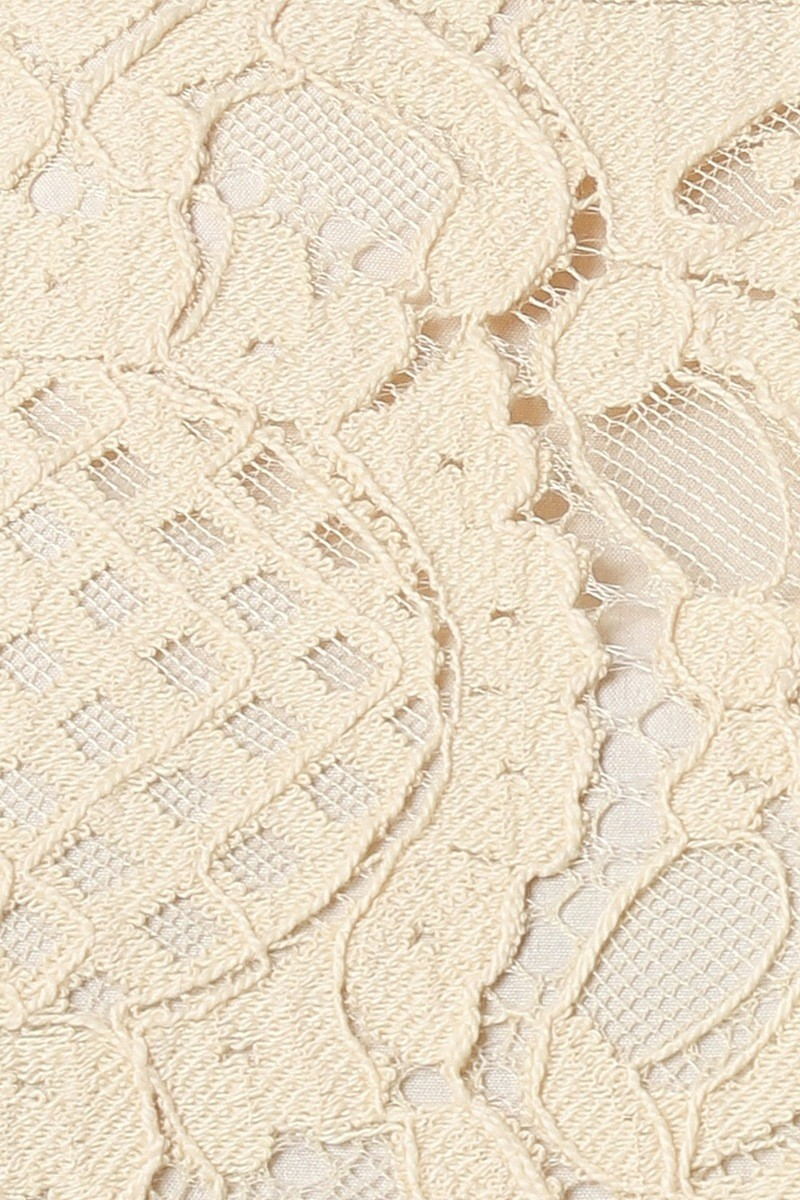 Cream Medallion Lace A-Line Midi Dress