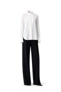 Ivory Pintuck Bib Oversized Shirt