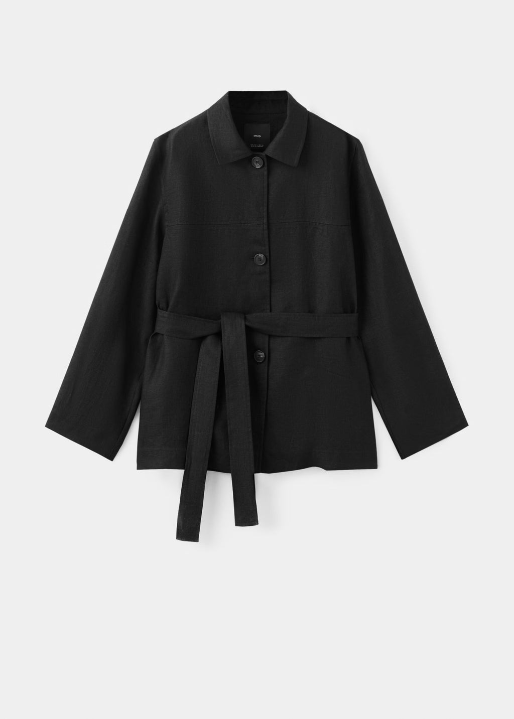 The Noir Belted Linen Jacket