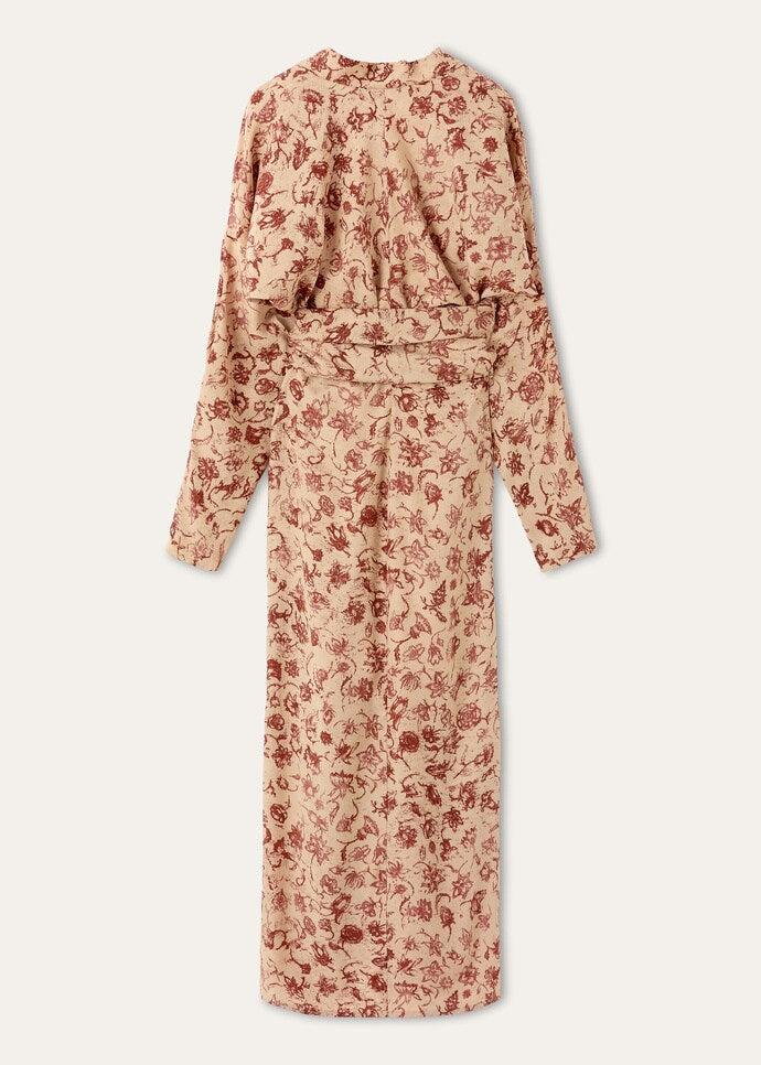 Floral Wrap Midi Dress