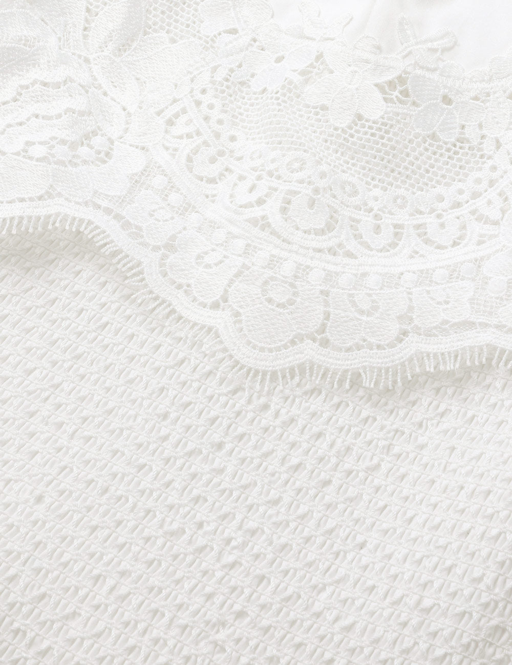 Lace Trim Broderie Midi Dress