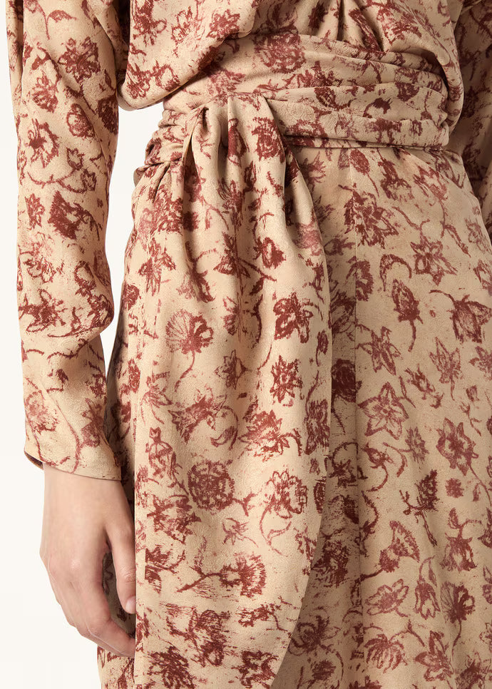 Floral Wrap Midi Dress