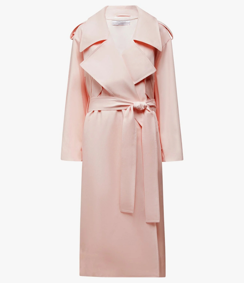 Blush Pink Oversized Belted Trench Coat
