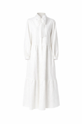 The Ivory Bow-Neck Tiered Jacquard Maxi Dress