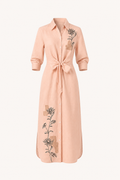 Blush Bloom Linen Midi Dress