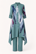 Abstract Print Asymmetric Kurta & Trouser Co-ord Set