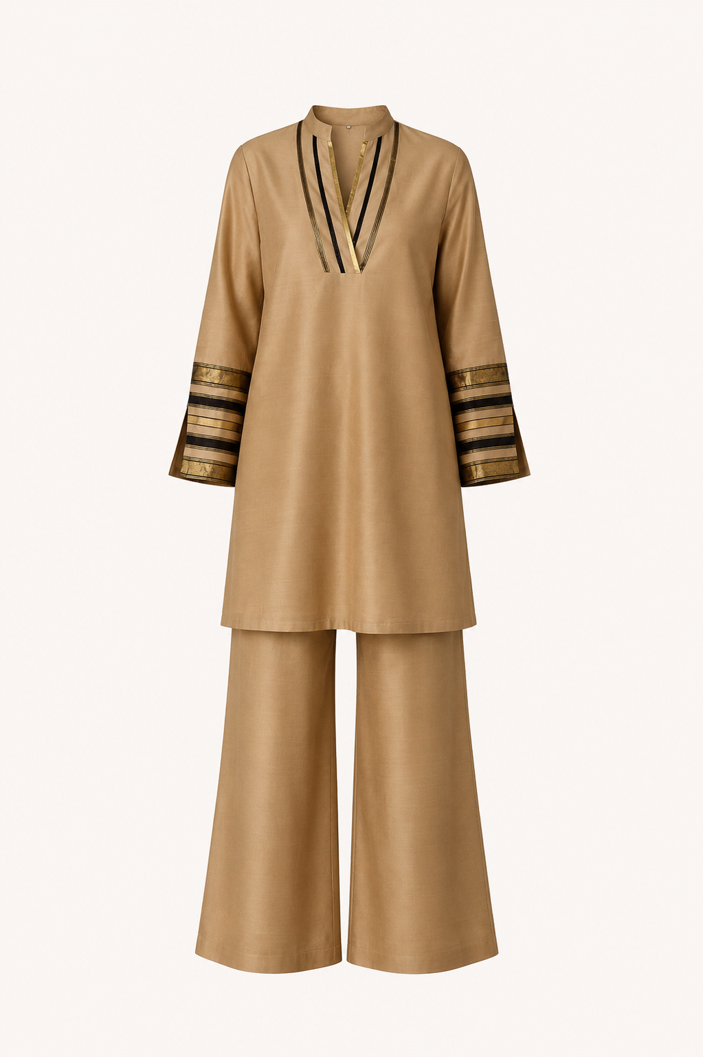Gold Tissue Kurta & Palazzo Co-ord Set