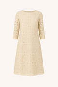 Cream Medallion Lace A-Line Midi Dress
