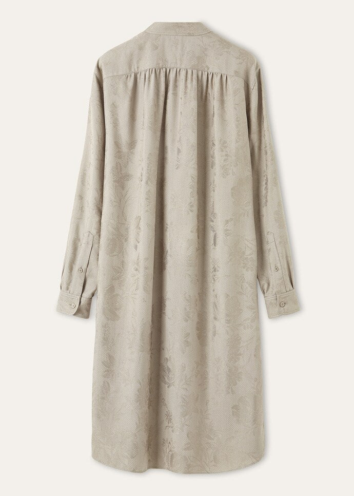 Floral Jacquard Longline Shirt Dress