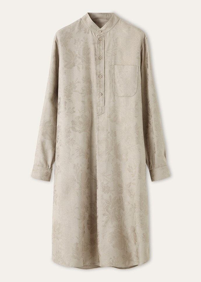 Floral Jacquard Longline Shirt Dress
