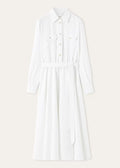 Belted Shirt Midi Dress