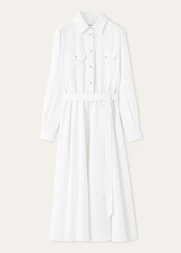 Belted Shirt Midi Dress