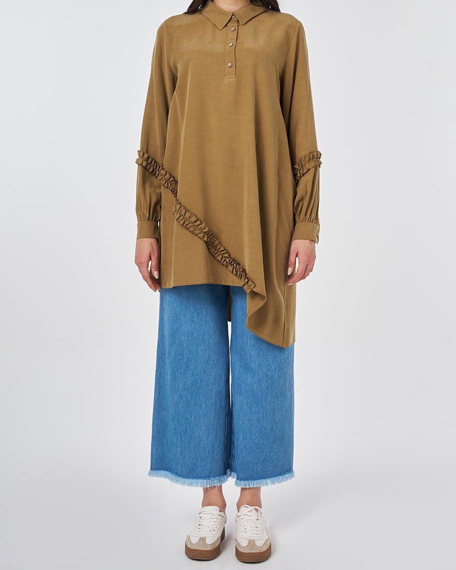 The Fern Ruffle-Trim Asymmetric Tunic
