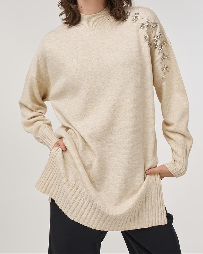 The Celestine Crystal Knit Tunic