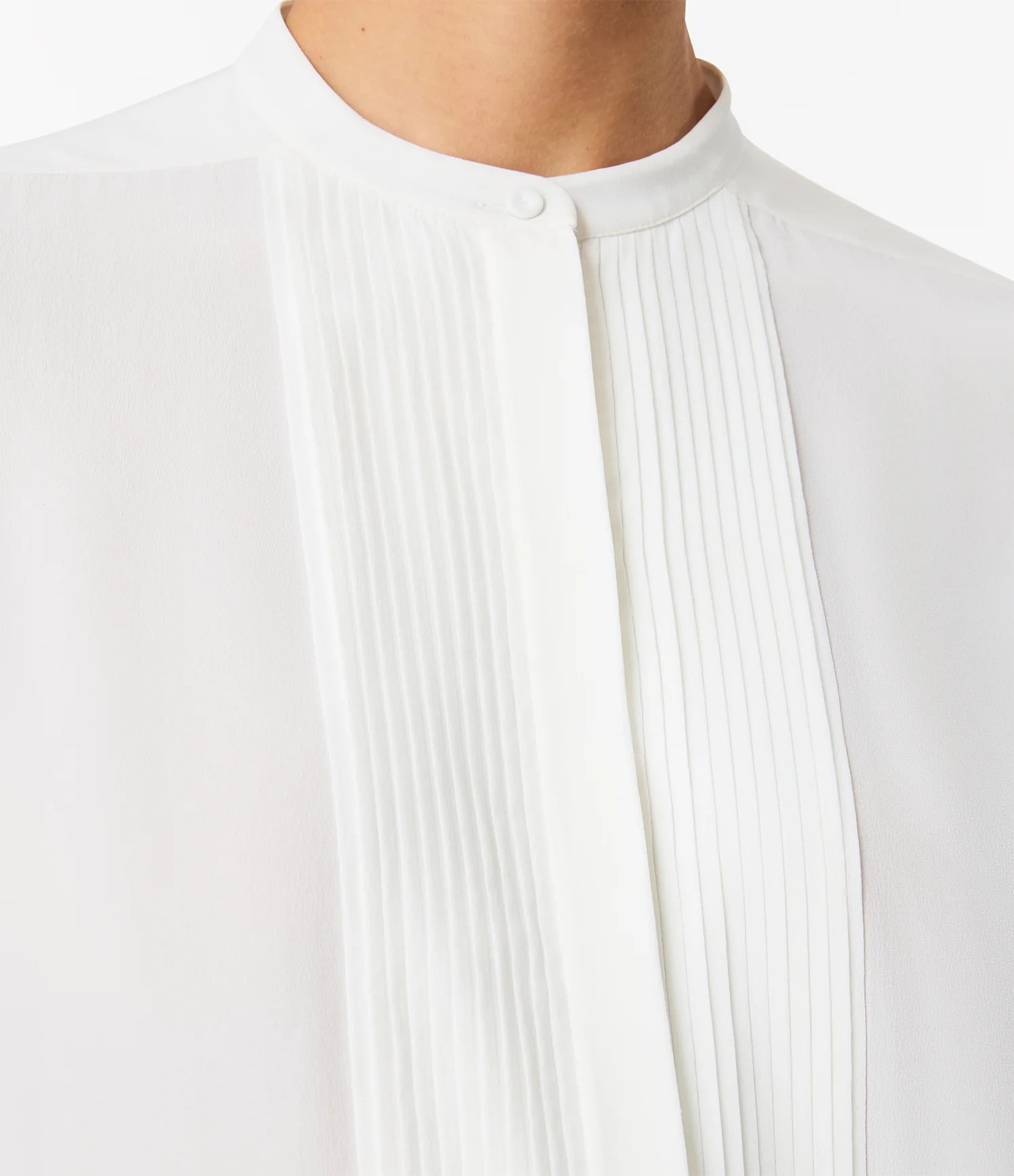 Ivory Pintuck Bib Oversized Shirt