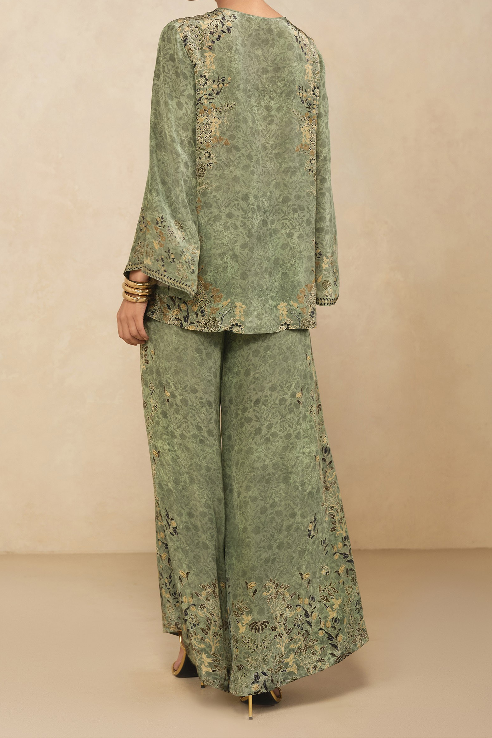 Sage Garden Printed Silk Co-ord Set